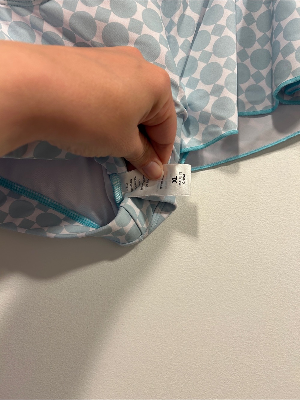 Light Blue Geometric Bikini Top and matching Bottom - Picture 8 of 11